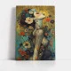 Tablou Abstract Îmbrățișare cu Natura – Canvas Premium Mozaic Auriu