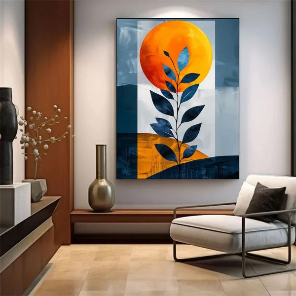 Tablou Abstract Frumusețea Rece a Simplității – Canvas Premium