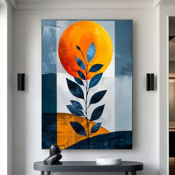Tablou Abstract Frumusețea Rece a Simplității – Canvas Premium