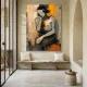 Tablou Abstract Minimalism Nordic – Canvas Premium Femeie Gânditoare