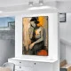 Tablou Abstract Minimalism Nordic – Canvas Premium Femeie Gânditoare