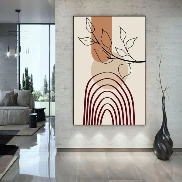 Tablou Minimalist Aurora în Culori Pale – Canvas Boho Chic