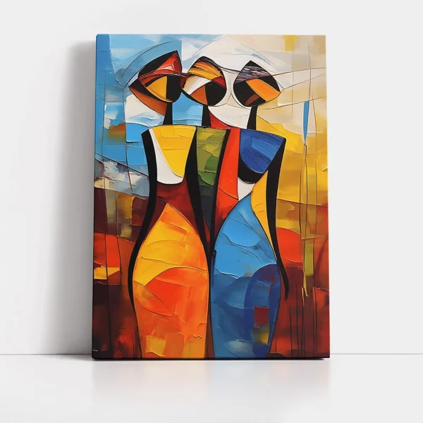 Tablou Cubist Forme Fugitive – Canvas Premium Trei Siluete