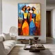 Tablou Cubist Forme Fugitive – Canvas Premium Trei Siluete