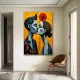 Tablou Abstract Hippy Chic – Canvas Premium Sărut și Mac Roșu