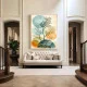 Tablou Abstract Misterul Frunzelor – Canvas Premium Ramuri Acuarelă