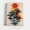Tablou Ukiyo-e Explozii de Culoare – Canvas Premium Valuri și Soare