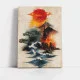 Tablou Ukiyo-e Explozii de Culoare – Canvas Premium Valuri și Soare