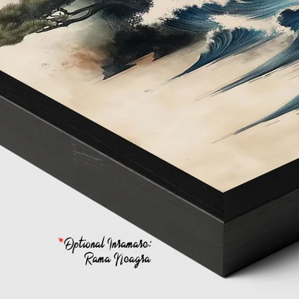 Tablou Ukiyo-e Explozii de Culoare – Canvas Premium Valuri și Soare