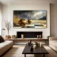 Tablou Abstract Fuziunea Spațiului – Canvas Premium Lavandă și Șah