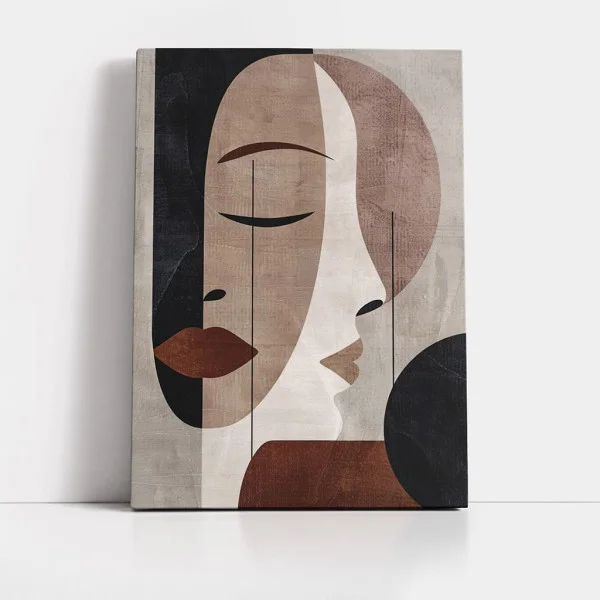 Tablou Abstract Întâlnirea Liniei și Culorii – Canvas Premium Chipuri