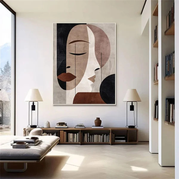 Tablou Abstract Întâlnirea Liniei și Culorii – Canvas Premium Chipuri