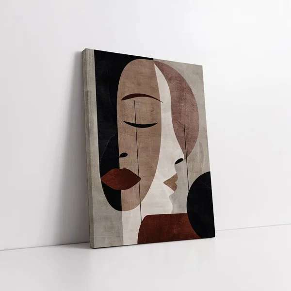 Tablou Abstract Întâlnirea Liniei și Culorii – Canvas Premium Chipuri