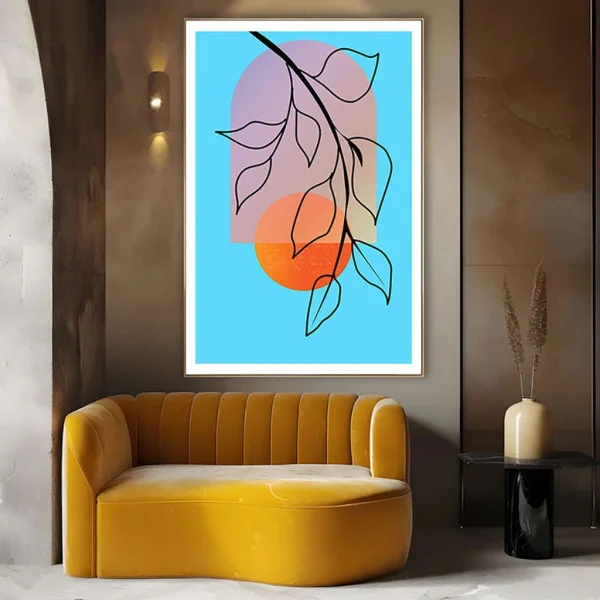 Tablou Abstract Ferestre către Lumină – Canvas Premium Bleu