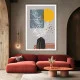 Tablou Abstract Nuanțe Vibrante – Canvas Premium Vază Boho și Soare