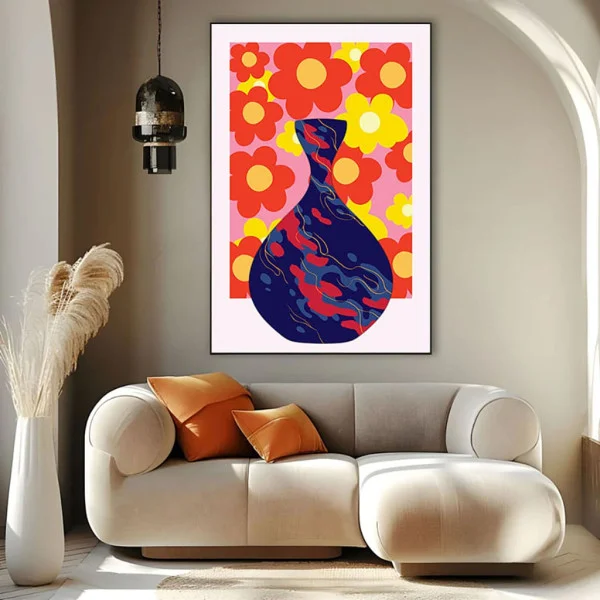 Tablou Abstract Energie Pozitivă – Canvas Premium Vază Pop Art