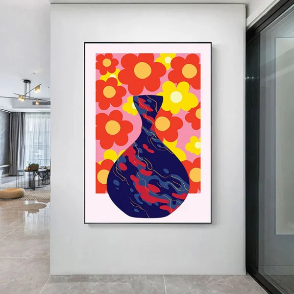 Tablou Abstract Energie Pozitivă – Canvas Premium Vază Pop Art