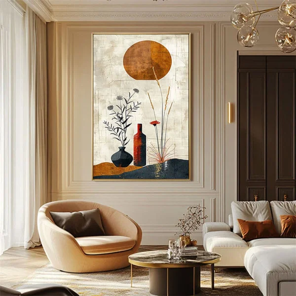 Tablou Abstract Aromă de Liniște – Canvas Premium Boho
