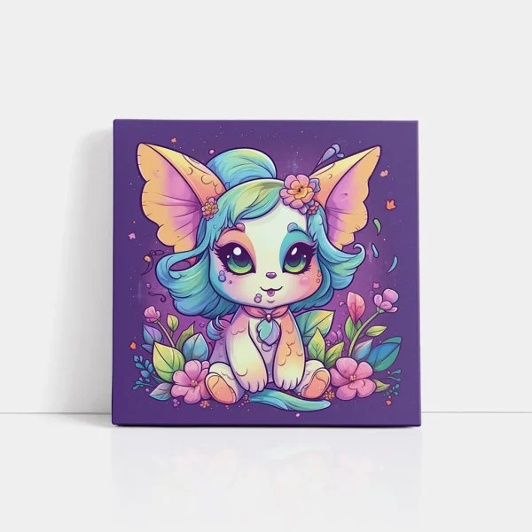 Tablou Cameră Copii Pisica cu Păr Albastru – Canvas Modern si Colorat