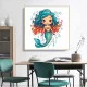 Tablou Cameră Copii Sirena Albăstrica – Canvas Modern și Educativ pentru Stimularea Imaginației, Decor Dormitor Copii sau Spații de Joacă