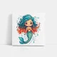 Tablou Cameră Copii Sirena Albăstrica – Canvas Modern și Educativ pentru Stimularea Imaginației, Decor Dormitor Copii sau Spații de Joacă