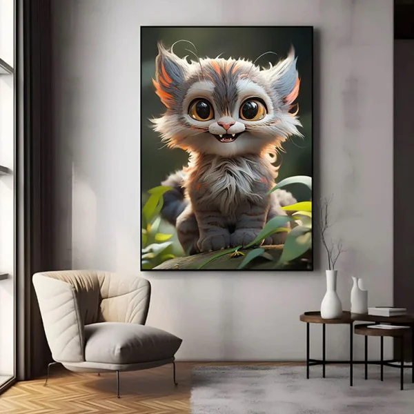 Tablou Cameră Copii Motanul Ciufy – Canvas Premium