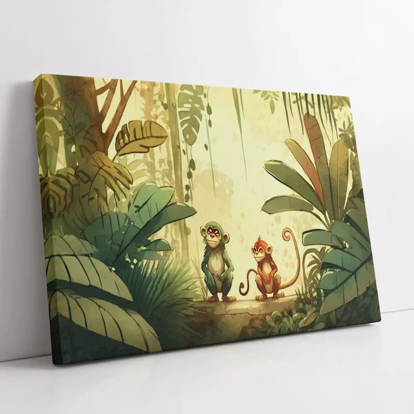 Tablou Cameră Copii Descoperind Minunile Junglei – Canvas Premium