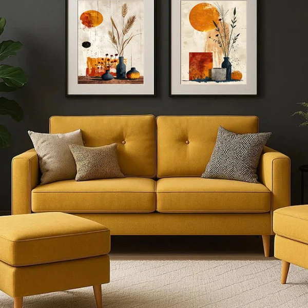 Set 2 Tablouri Înrămate - Rafinament Estetic, arta contemporana pentru living, decor modern