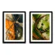 Set 2 Tablouri Flori Abstracte Înrămate - Natura Vivace, contrast rafinat, potrivit oricărui stil de amenajare