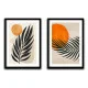 Set 2 Tablouri Înrămate - Joc din Frunze, decor abstract modern pentru dormitor sau living
