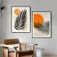 Set 2 Tablouri Înrămate - Joc din Frunze, decor abstract modern pentru dormitor sau living