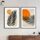 Set 2 Tablouri Înrămate - Joc din Frunze, decor abstract modern pentru dormitor sau living