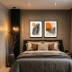 Set 2 Tablouri Înrămate - Joc din Frunze, decor abstract modern pentru dormitor sau living
