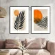 Set 2 Tablouri Înrămate - Joc din Frunze, decor abstract modern pentru dormitor sau living