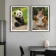 Set 2 Tablouri Înrămate - Inimi Inocente, tablou cu animale pentru hol sau birou