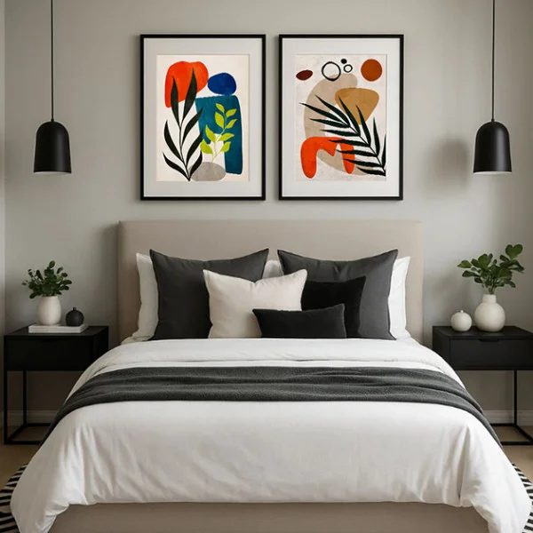 Set 2 Tablouri Înrămate - Energie Intensă, tablouri abstracte pentru living modern