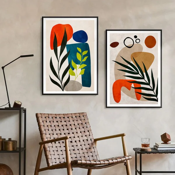 Set 2 Tablouri Înrămate - Energie Intensă, tablouri abstracte pentru living modern