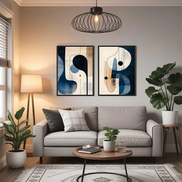 Set 2 Tablouri Înrămate - Arhitectura Emotiilor, pentru dormitor, living, hol sau birou