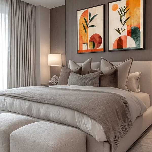 Set 2 tablouri abstracte înrămate – Perspectivele Emoției, decor modern, elegant pentru living