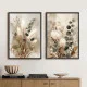 Set 2 Tablouri Flori Abstracte Înrămate - Natura Blândă, decor rafinat și relaxant