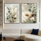 Set 2 tablouri abstracte înrămate – Origini Fără Tipare, decor artistic modern cu plante de câmp