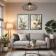 Set 2 tablouri abstracte înrămate – Origini Fără Tipare, decor artistic modern cu plante de câmp