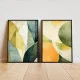 Set 2 Tablouri Înrămate - Estetică Japandi, tablouri abstracte moderne