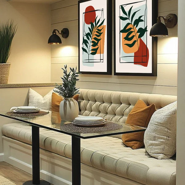 Set 2 tablouri abstracte înrămate – Perspective Esențiale, decor modern minimalist pentru casă