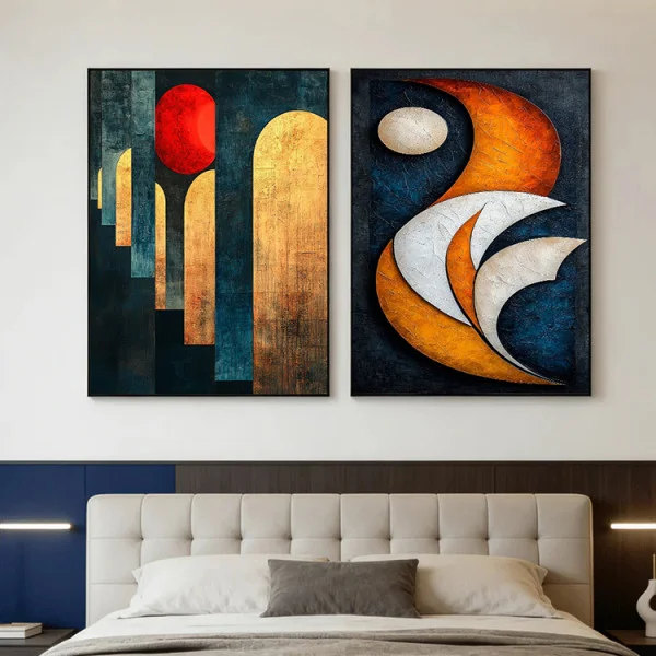Set 2 tablouri înrămate Veneția – Nopți Venețiene, decor elegant abstract pentru living