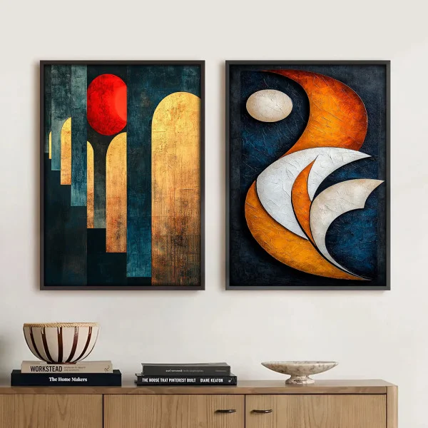 Set 2 tablouri înrămate Veneția – Nopți Venețiene, decor elegant abstract pentru living