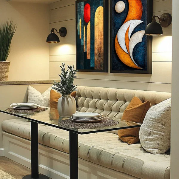 Set 2 tablouri înrămate Veneția – Nopți Venețiene, decor elegant abstract pentru living