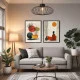 Set 2 Tablouri Înrămate - Meditație in Natură, tablouri abstracte premium, decor pentru living, dormitor sau hol