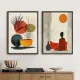 Set 2 Tablouri Înrămate - Meditație in Natură, tablouri abstracte premium, decor pentru living, dormitor sau hol