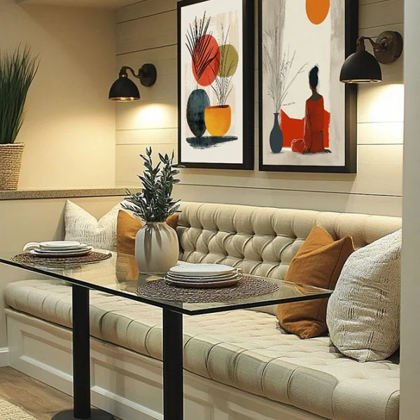 Set 2 Tablouri Înrămate - Meditație in Natură, tablouri abstracte premium, decor pentru living, dormitor sau hol